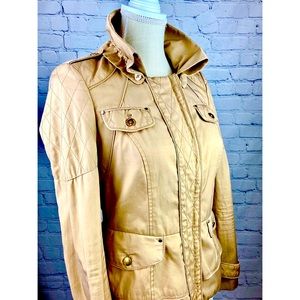 White House Black Market Tan Quilted Jacket